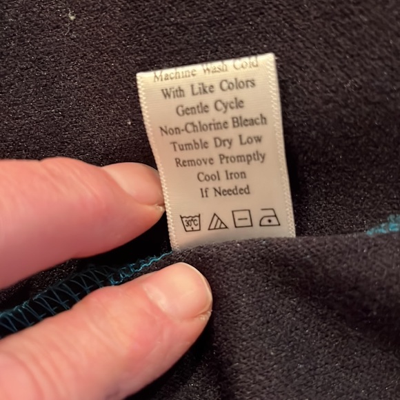 Coldwater Creek cardigan jacket. Chevron blue, green & black. Medium. GUC - Picture 9 of 9